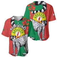 Happy Madagascar Independence Day Baseball Jersey Ring-Tailed Lemur With Seal Of Madagasikara