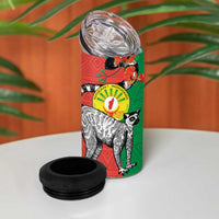 Happy Madagascar Independence Day 4 in 1 Can Cooler Tumbler Ring-Tailed Lemur With Seal Of Madagasikara