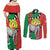 Happy Madagascar Independence Day Couples Matching Off Shoulder Maxi Dress and Long Sleeve Button Shirt Ring-Tailed Lemur With Seal Of Madagasikara