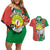 Happy Madagascar Independence Day Couples Matching Off Shoulder Short Dress and Hawaiian Shirt Ring-Tailed Lemur With Seal Of Madagasikara
