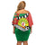 Happy Madagascar Independence Day Family Matching Off Shoulder Short Dress and Hawaiian Shirt Ring-Tailed Lemur With Seal Of Madagasikara