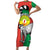Happy Madagascar Independence Day Family Matching Short Sleeve Bodycon Dress and Hawaiian Shirt Ring-Tailed Lemur With Seal Of Madagasikara