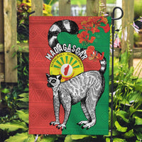 Happy Madagascar Independence Day Garden Flag Ring-Tailed Lemur With Seal Of Madagasikara