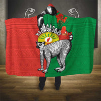 Happy Madagascar Independence Day Hooded Blanket Ring-Tailed Lemur With Seal Of Madagasikara