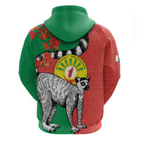 Happy Madagascar Independence Day Hoodie Ring-Tailed Lemur With Seal Of Madagasikara