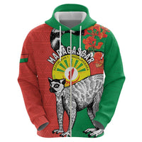 Happy Madagascar Independence Day Hoodie Ring-Tailed Lemur With Seal Of Madagasikara