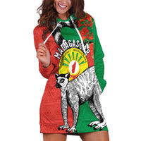 Happy Madagascar Independence Day Hoodie Dress Ring-Tailed Lemur With Seal Of Madagasikara