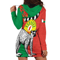 Happy Madagascar Independence Day Hoodie Dress Ring-Tailed Lemur With Seal Of Madagasikara
