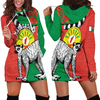 Happy Madagascar Independence Day Hoodie Dress Ring-Tailed Lemur With Seal Of Madagasikara