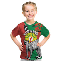 Happy Madagascar Independence Day Kid T Shirt Ring-Tailed Lemur With Seal Of Madagasikara