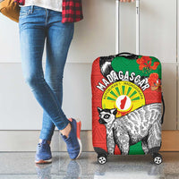 Happy Madagascar Independence Day Luggage Cover Ring-Tailed Lemur With Seal Of Madagasikara