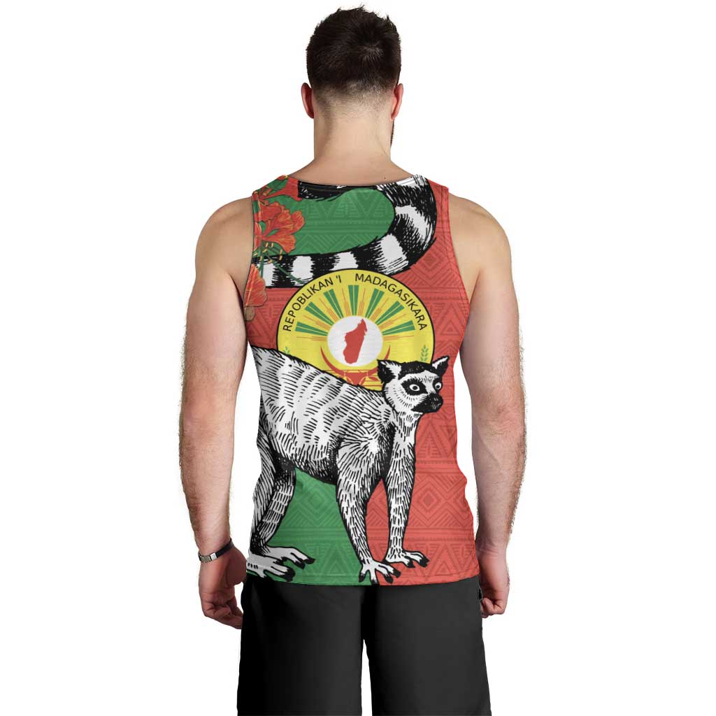 Happy Madagascar Independence Day Men Tank Top Ring-Tailed Lemur With Seal Of Madagasikara