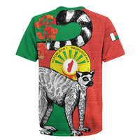 Happy Madagascar Independence Day Rugby Jersey Ring-Tailed Lemur With Seal Of Madagasikara