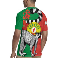 Happy Madagascar Independence Day Rugby Jersey Ring-Tailed Lemur With Seal Of Madagasikara