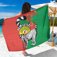 Happy Madagascar Independence Day Sarong Ring-Tailed Lemur With Seal Of Madagasikara