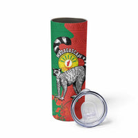 Happy Madagascar Independence Day Skinny Tumbler Ring-Tailed Lemur With Seal Of Madagasikara