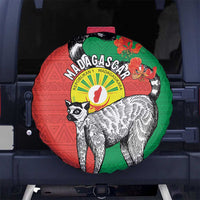 Happy Madagascar Independence Day Spare Tire Cover Ring-Tailed Lemur With Seal Of Madagasikara