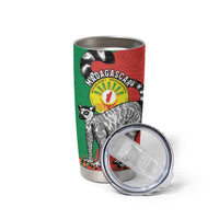 Happy Madagascar Independence Day Tumbler Cup Ring-Tailed Lemur With Seal Of Madagasikara