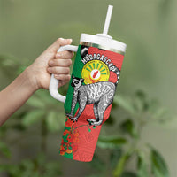 Happy Madagascar Independence Day Tumbler With Handle Ring-Tailed Lemur With Seal Of Madagasikara