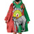 Happy Madagascar Independence Day Wearable Blanket Hoodie Ring-Tailed Lemur With Seal Of Madagasikara