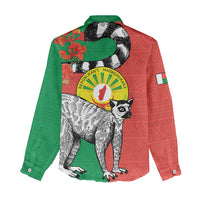 Happy Madagascar Independence Day Women Casual Shirt Ring-Tailed Lemur With Seal Of Madagasikara