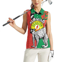 Happy Madagascar Independence Day Women Sleeveless Polo Shirt Ring-Tailed Lemur With Seal Of Madagasikara