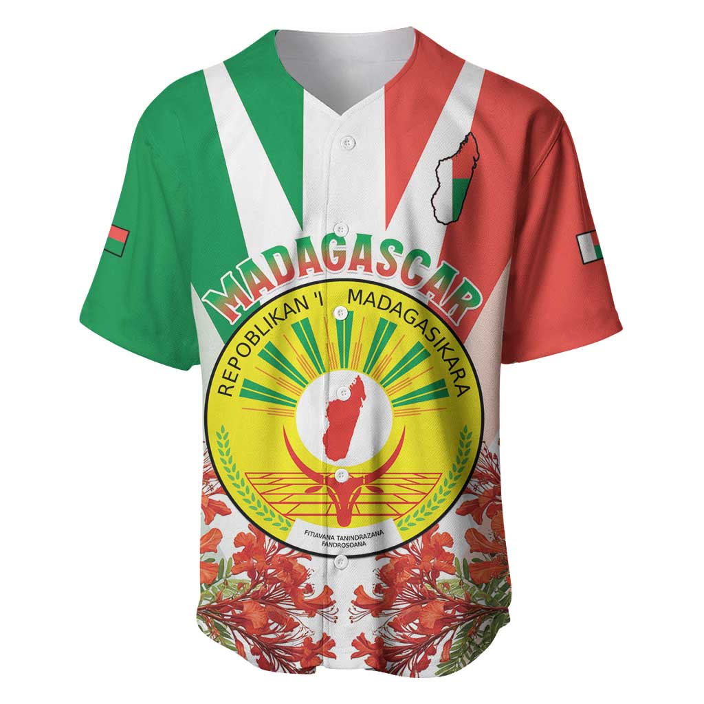Personalized Madagasikara Baseball Jersey Seal With Poinciana