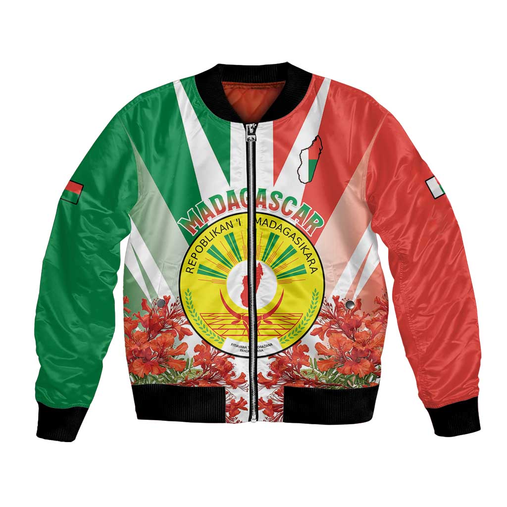 Personalized Madagasikara Bomber Jacket Seal With Poinciana