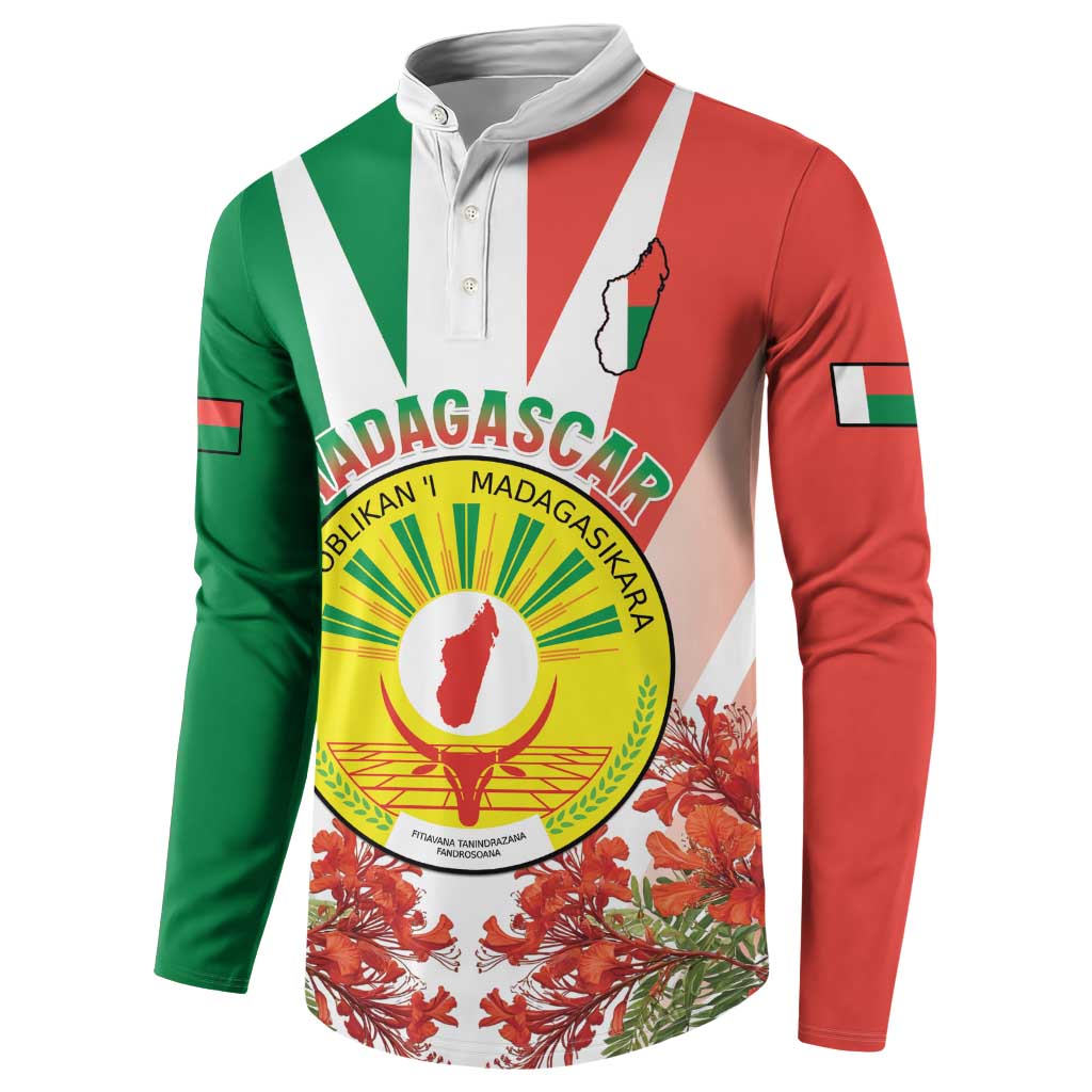 Personalized Madagasikara Button Sweatshirt Seal With Poinciana