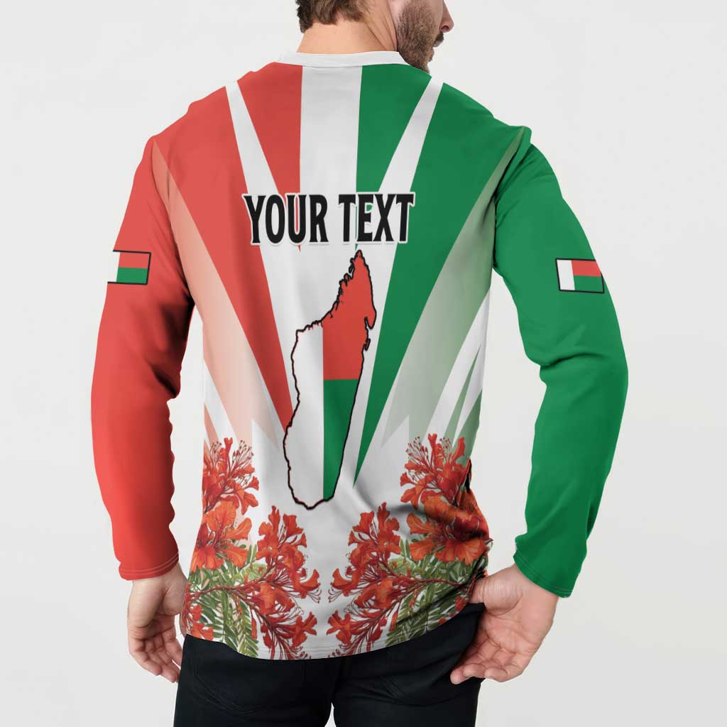 Personalized Madagasikara Button Sweatshirt Seal With Poinciana