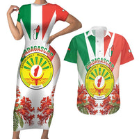 Personalized Madagasikara Couples Matching Short Sleeve Bodycon Dress and Hawaiian Shirt Seal With Poinciana