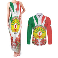 Personalized Madagasikara Couples Matching Tank Maxi Dress and Long Sleeve Button Shirt Seal With Poinciana