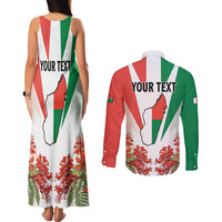 Personalized Madagasikara Couples Matching Tank Maxi Dress and Long Sleeve Button Shirt Seal With Poinciana