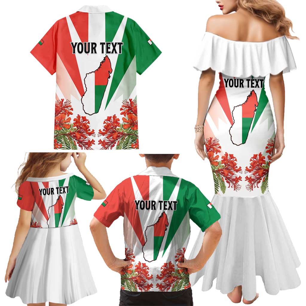 Personalized Madagasikara Family Matching Mermaid Dress and Hawaiian Shirt Seal With Poinciana