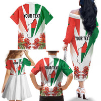 Personalized Madagasikara Family Matching Off The Shoulder Long Sleeve Dress and Hawaiian Shirt Seal With Poinciana