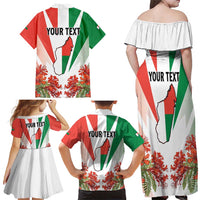 Personalized Madagasikara Family Matching Off Shoulder Maxi Dress and Hawaiian Shirt Seal With Poinciana