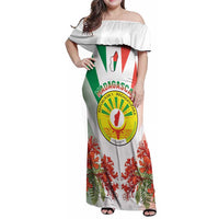Personalized Madagasikara Family Matching Off Shoulder Maxi Dress and Hawaiian Shirt Seal With Poinciana