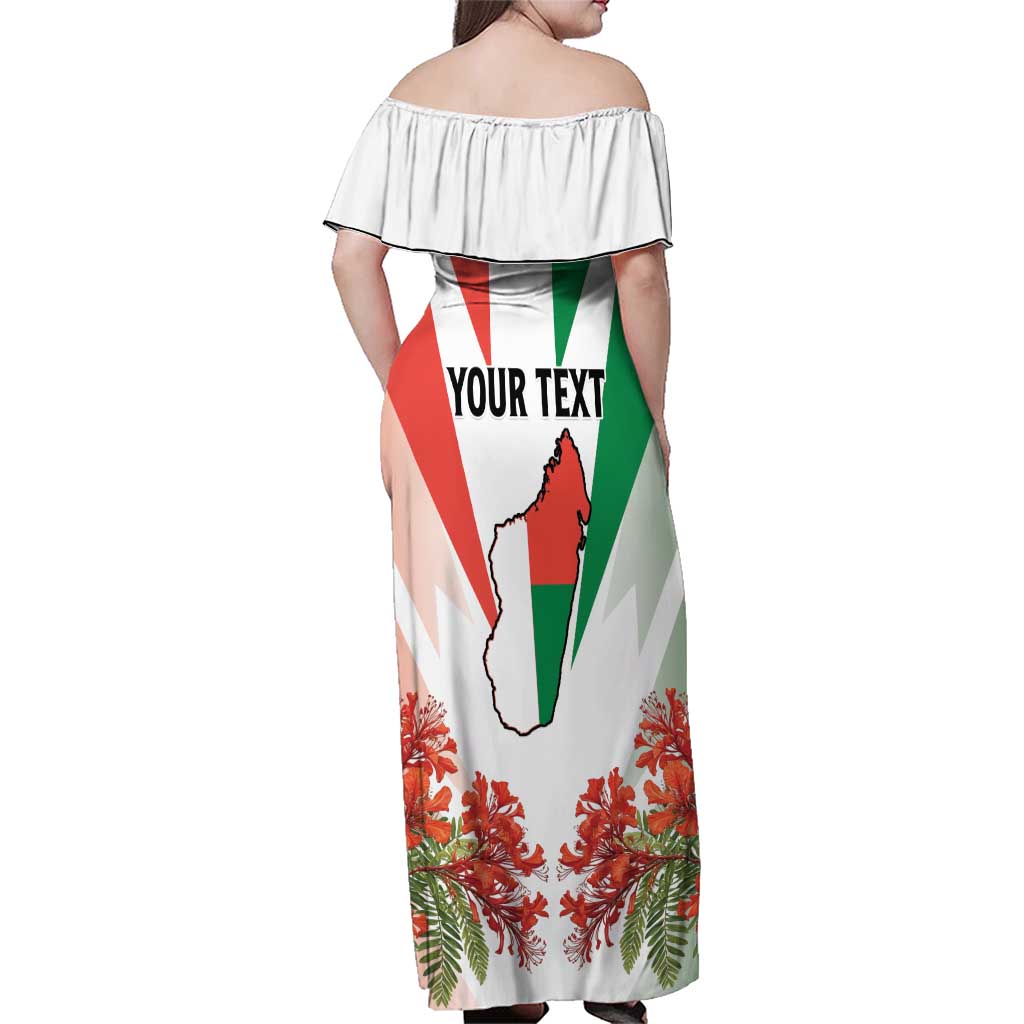 Personalized Madagasikara Family Matching Off Shoulder Maxi Dress and Hawaiian Shirt Seal With Poinciana