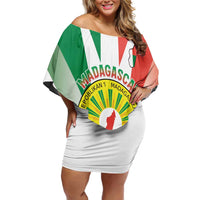 Personalized Madagasikara Family Matching Off Shoulder Short Dress and Hawaiian Shirt Seal With Poinciana