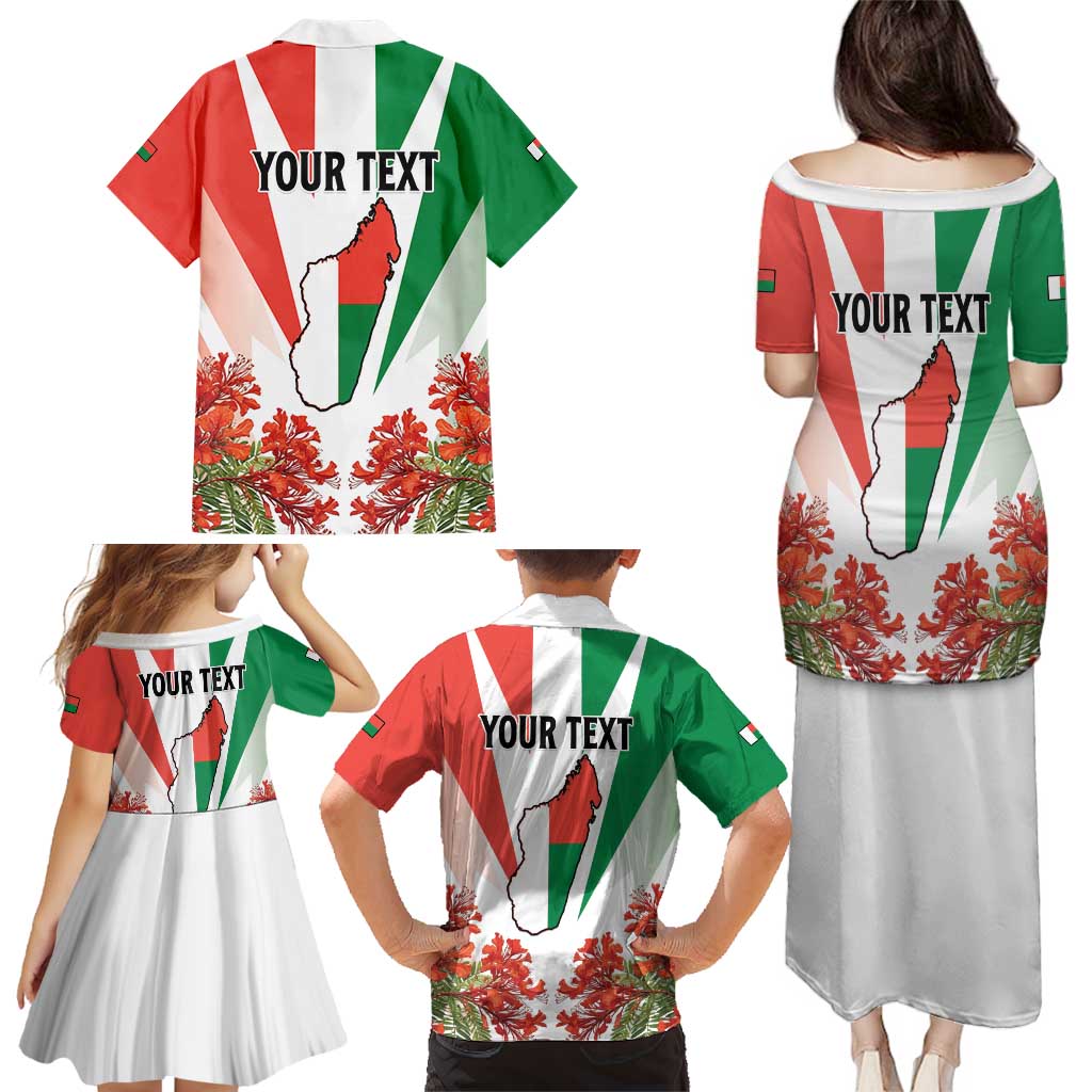 Personalized Madagasikara Family Matching Puletasi and Hawaiian Shirt Seal With Poinciana