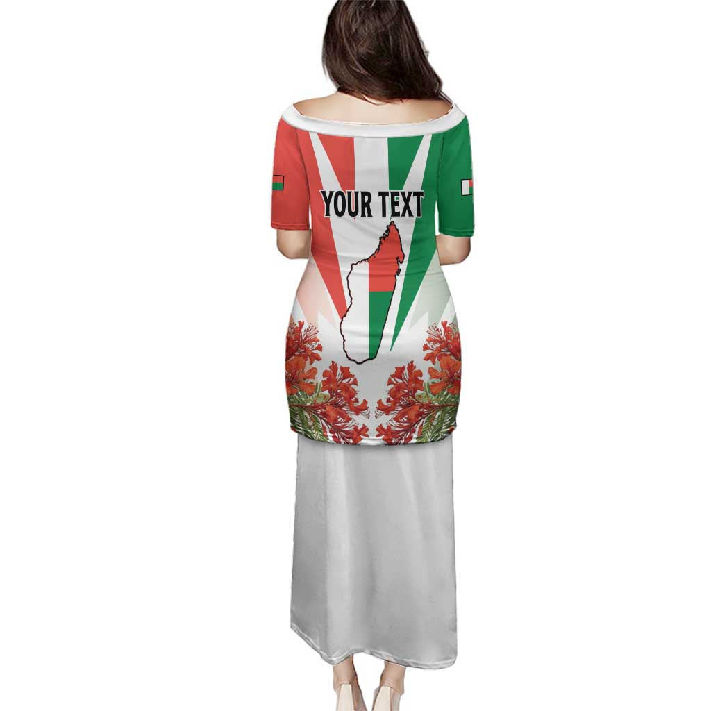 Personalized Madagasikara Family Matching Puletasi and Hawaiian Shirt Seal With Poinciana