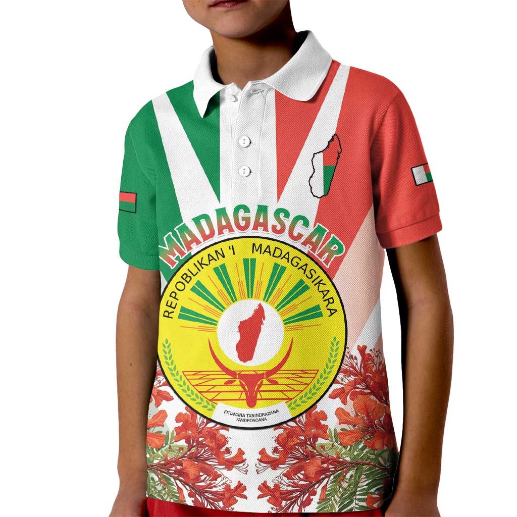 Personalized Madagasikara Kid Polo Shirt Seal With Poinciana