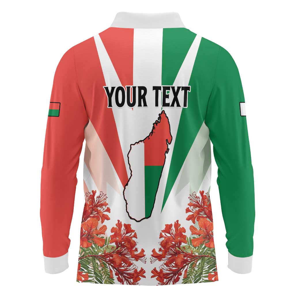 Personalized Madagasikara Long Sleeve Polo Shirt Seal With Poinciana