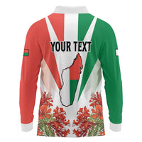 Personalized Madagasikara Long Sleeve Polo Shirt Seal With Poinciana