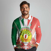 Personalized Madagasikara Long Sleeve Polo Shirt Seal With Poinciana