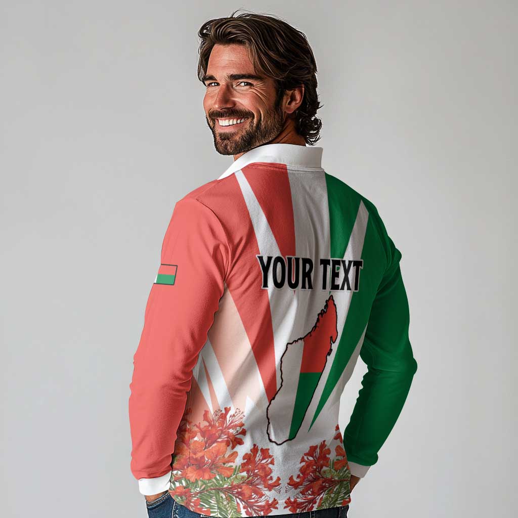 Personalized Madagasikara Long Sleeve Polo Shirt Seal With Poinciana
