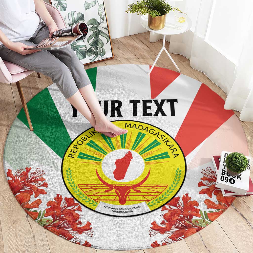 Personalized Madagasikara Round Carpet Seal With Poinciana
