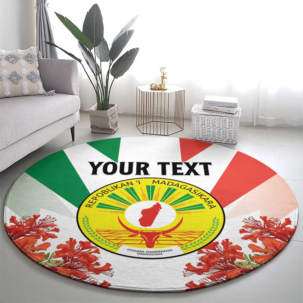 Personalized Madagasikara Round Carpet Seal With Poinciana