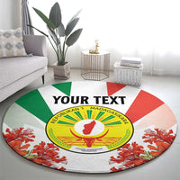 Personalized Madagasikara Round Carpet Seal With Poinciana