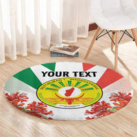 Personalized Madagasikara Round Carpet Seal With Poinciana